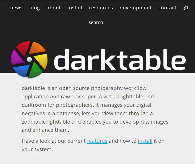 Tải xuống trang cho DarkTable