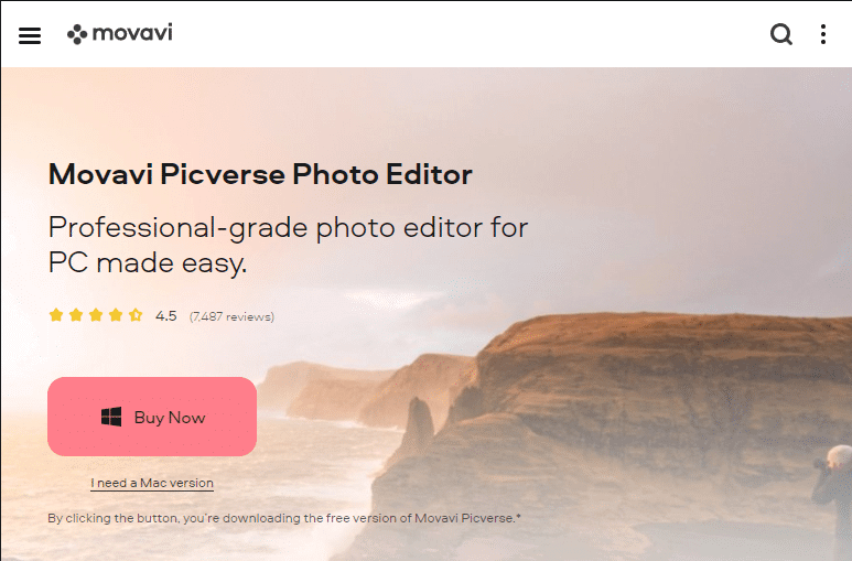 Trang web chính thức cho Movavi Picverse