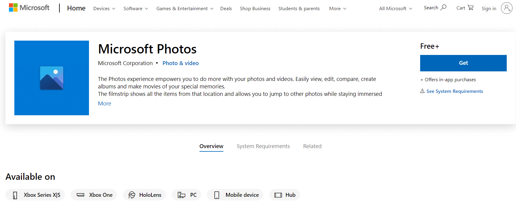 Ứng dụng Microsoft Photos |  phần mềm chỉnh sửa ảnh miễn phí cho máy tính
