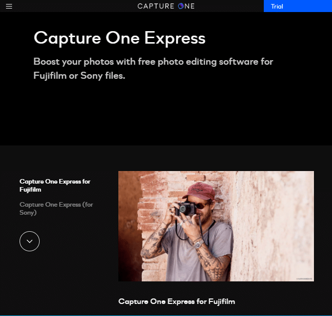 Tải xuống trang cho Capture One Express |  phần mềm chỉnh sửa ảnh miễn phí cho máy tính