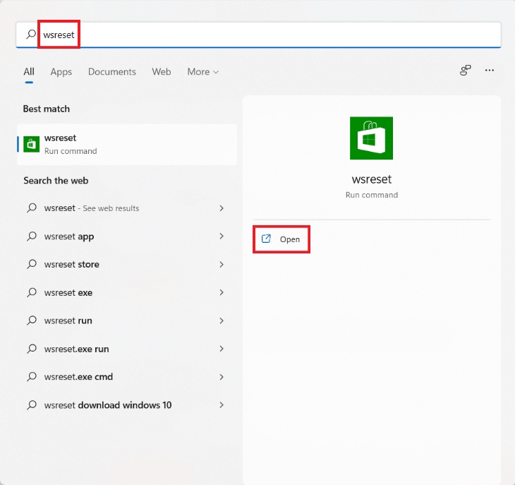 Start menu tìm kiếm kết quả cho wsreset. Cách khắc phục ứng dụng không mở được trong Windows 11