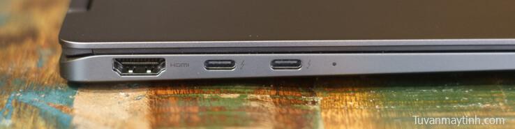 HDMI 2.1;  2x USB Type-C với Thunderbolt 4, DisplayPort và PowerDelivery